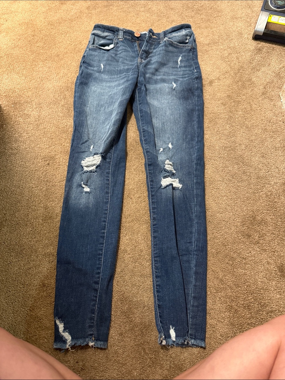 Kohl's Distressed Medium Blue Skinny Jeans